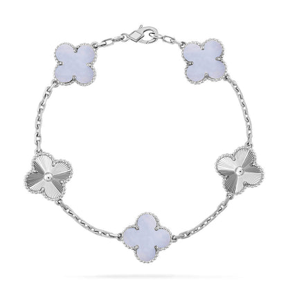 [Peak]LUCKY CLOVER 5-MOTIF BRACELET - PURPLE CHALCEDONY COLLECTION