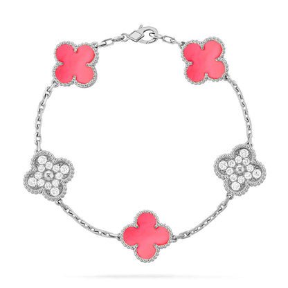 [Peak]LUCKY CLOVER 5-MOTIF BRACELET - PINK MOTHER-OF-PEARL COLLECTION