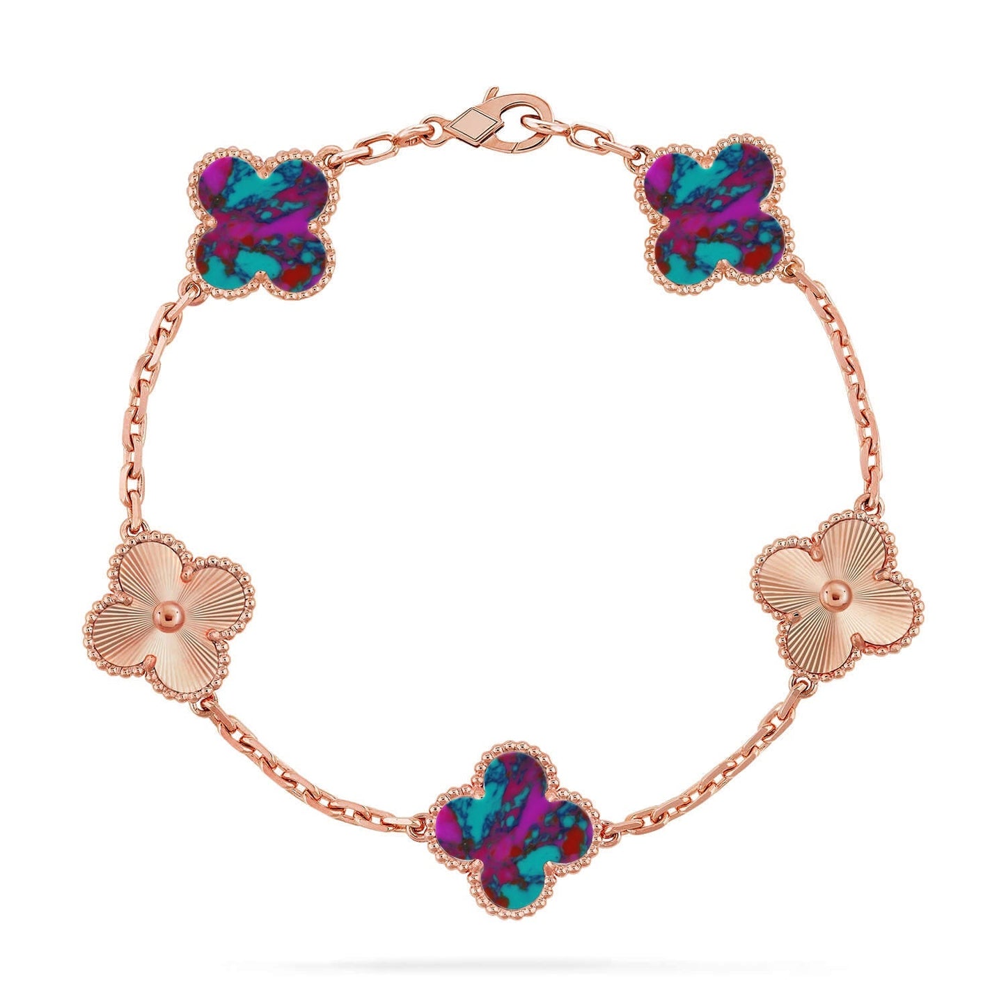 [Peak]LUCKY CLOVER 5-MOTIF BRACELET - MULTI-GEM COLLECTION