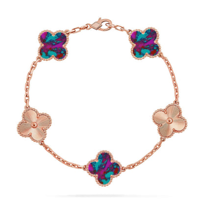 [Peak]LUCKY CLOVER 5-MOTIF BRACELET - MULTI-GEM COLLECTION