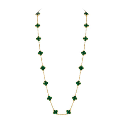 [Peak]CLASSIC 20-MOTIF LUCKY CLOVER LONG NECKLACE GOLD COLLECTION