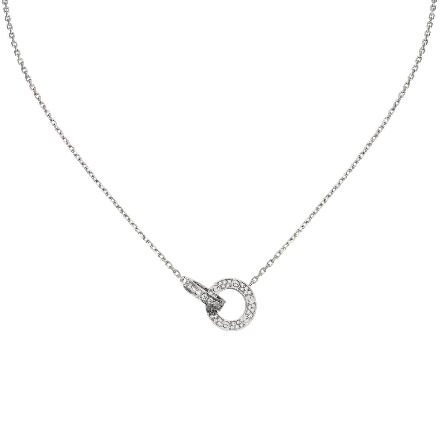 [Peak]LOVE DOUBLE-RING PENDANT FULL-PAVÉ NECKLACE