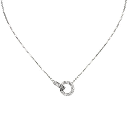 [Peak]LOVE DOUBLE-RING PENDANT FULL-PAVÉ NECKLACE