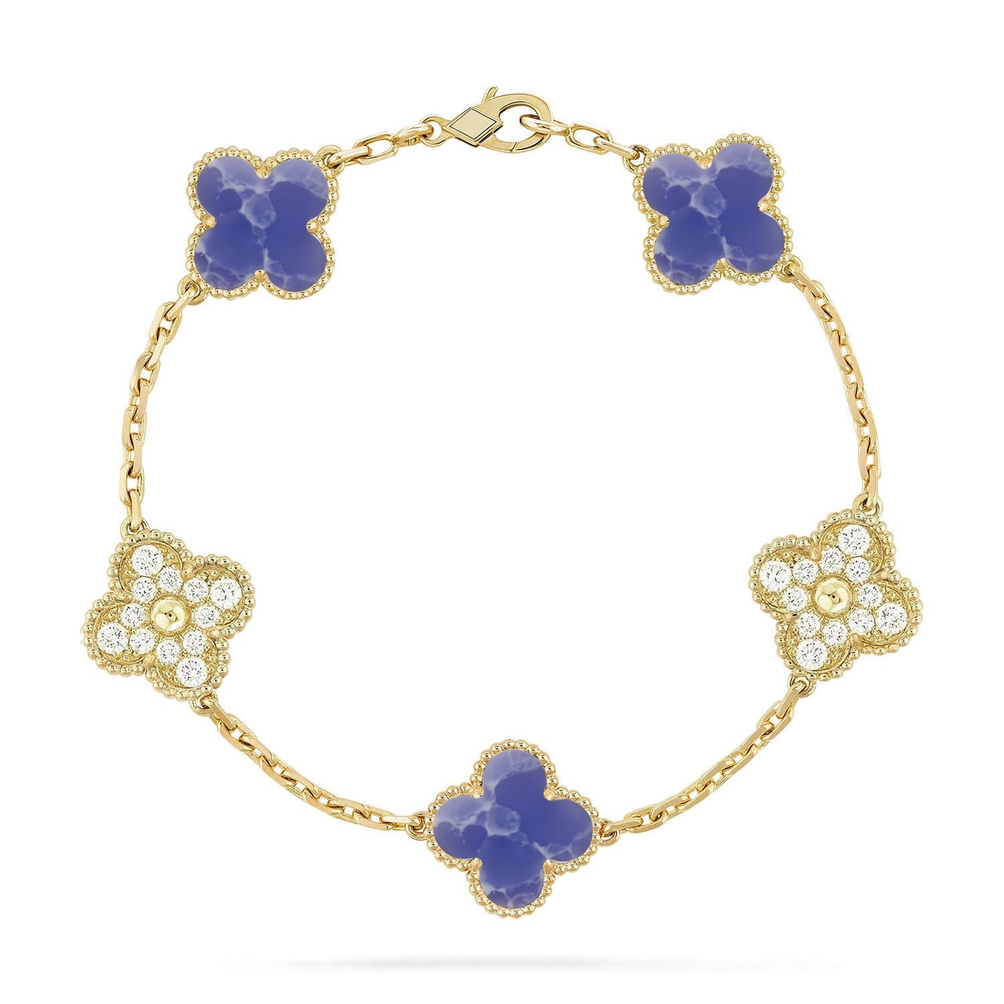 [Peak]LUCKY CLOVER 5-MOTIF BRACELET - BLUE LARIMAR COLLECTION