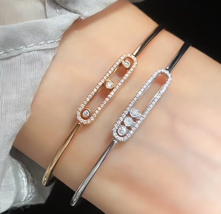 [Peak]MOVE PAVÉ DIAMOND BANGLE BRACELET M