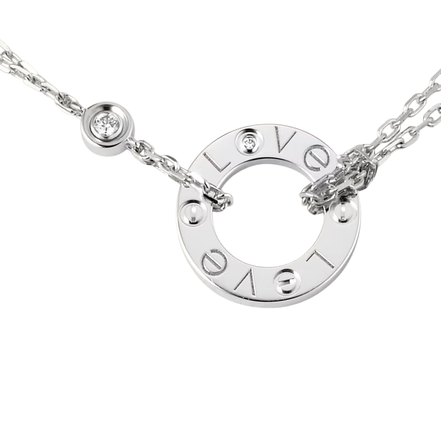 [Peak]LOVE CIRCULAR PENDANT 2-DIAMOND NECKLACE