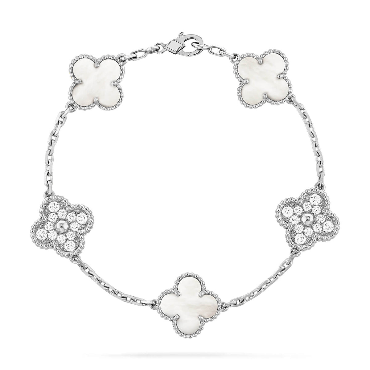 [Peak]LUCKY CLOVER 5-MOTIF BRACELET - WHITE MOTHER-OF-PEARL COLLECTION