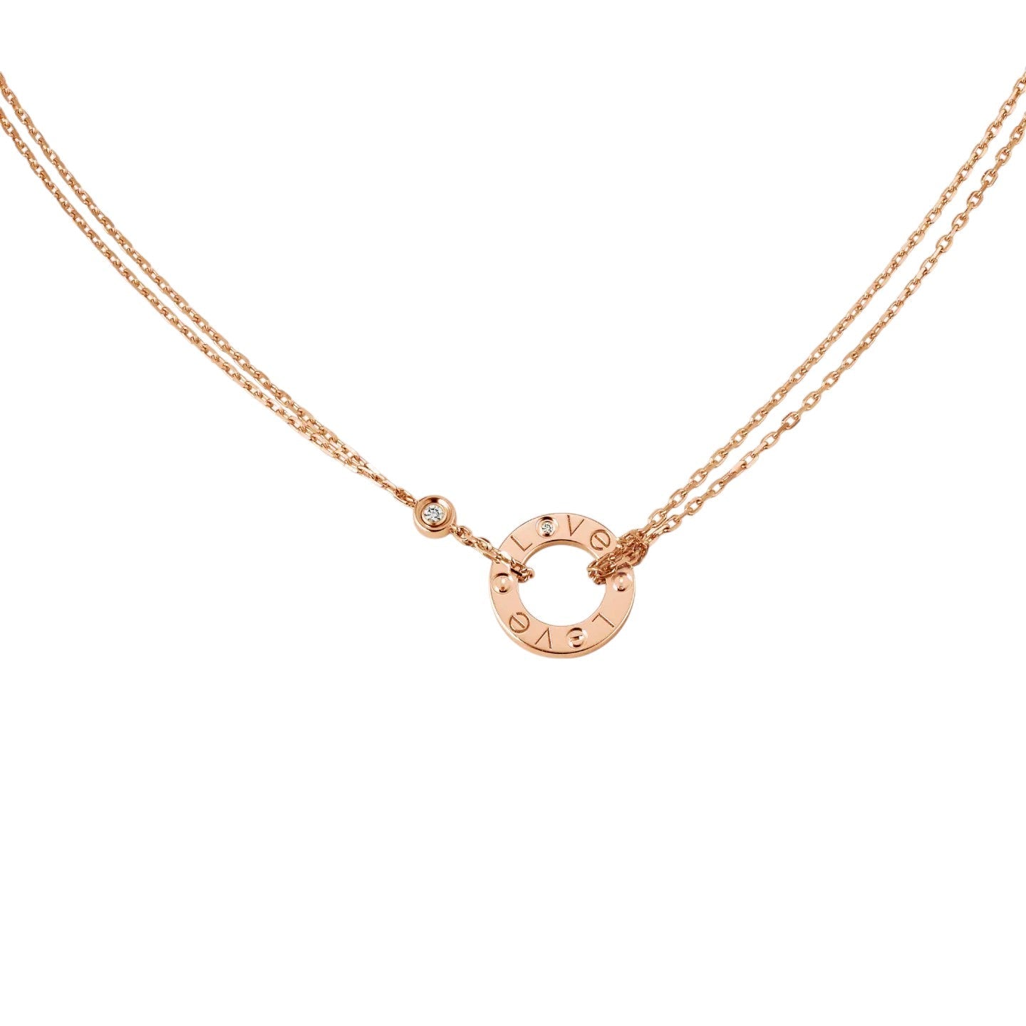 [Peak]LOVE CIRCULAR PENDANT 2-DIAMOND NECKLACE
