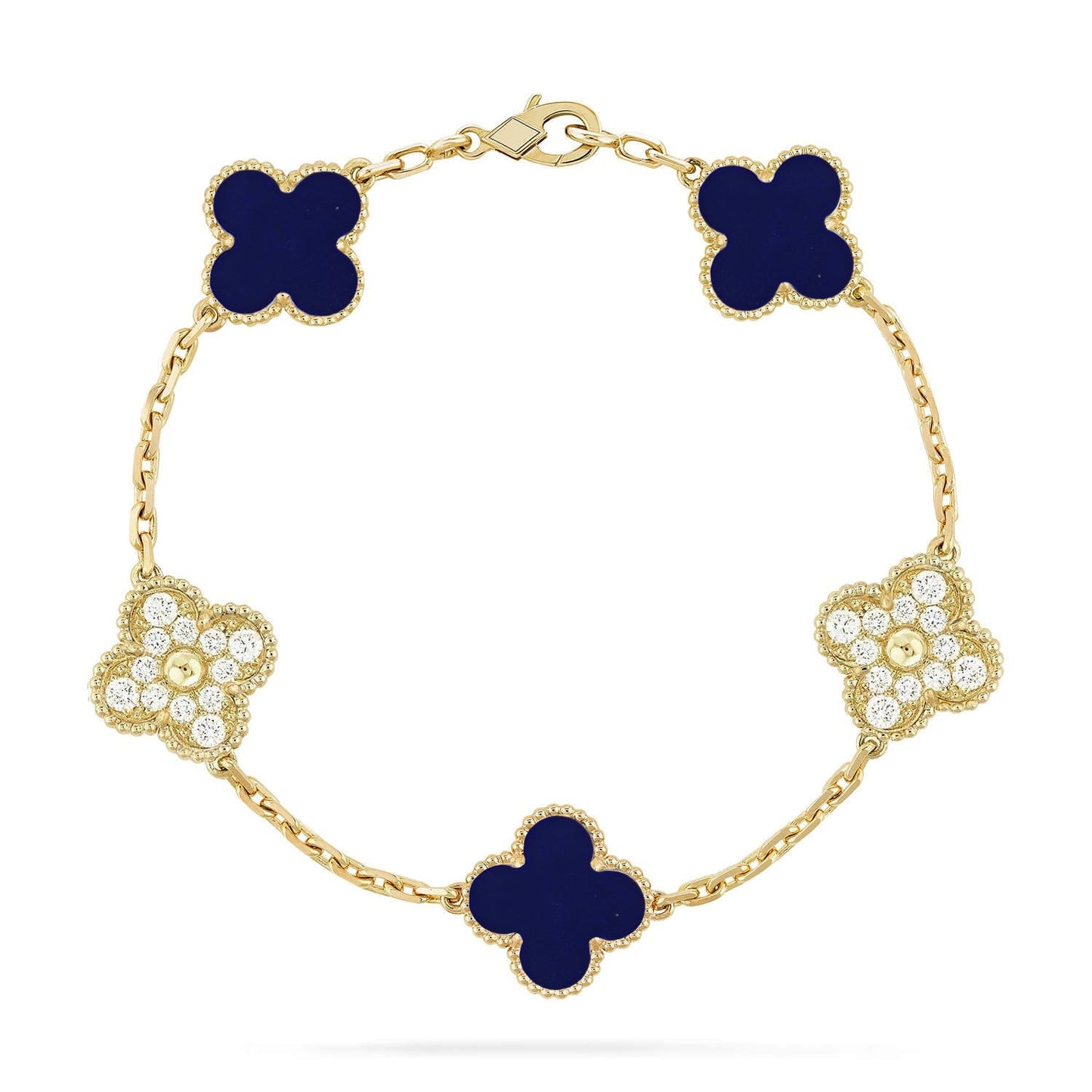 [Peak]LUCKY CLOVER 5-MOTIF BRACELET - LAPIS LAZULI COLLECTION