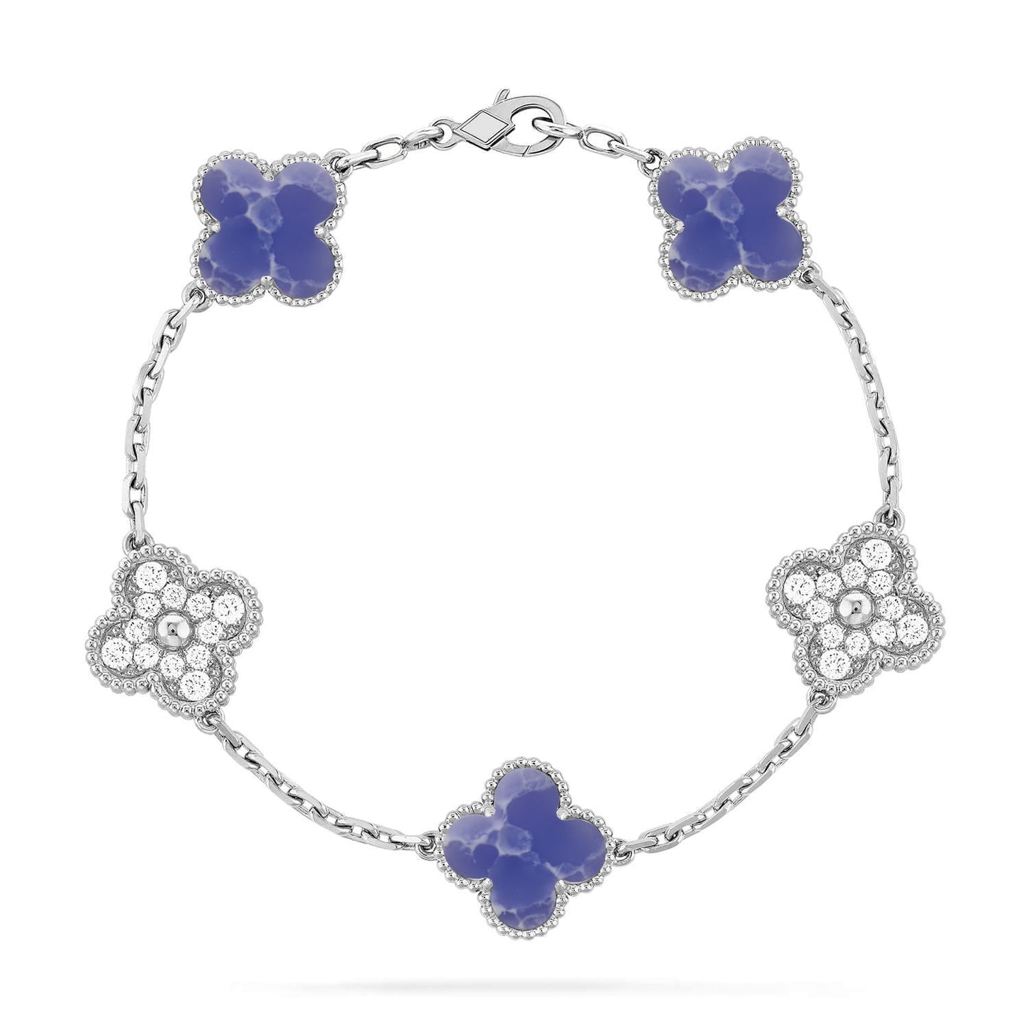 [Peak]LUCKY CLOVER 5-MOTIF BRACELET - BLUE LARIMAR COLLECTION