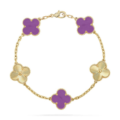 [Peak]LUCKY CLOVER 5-MOTIF BRACELET - VIOLET COLLECTION