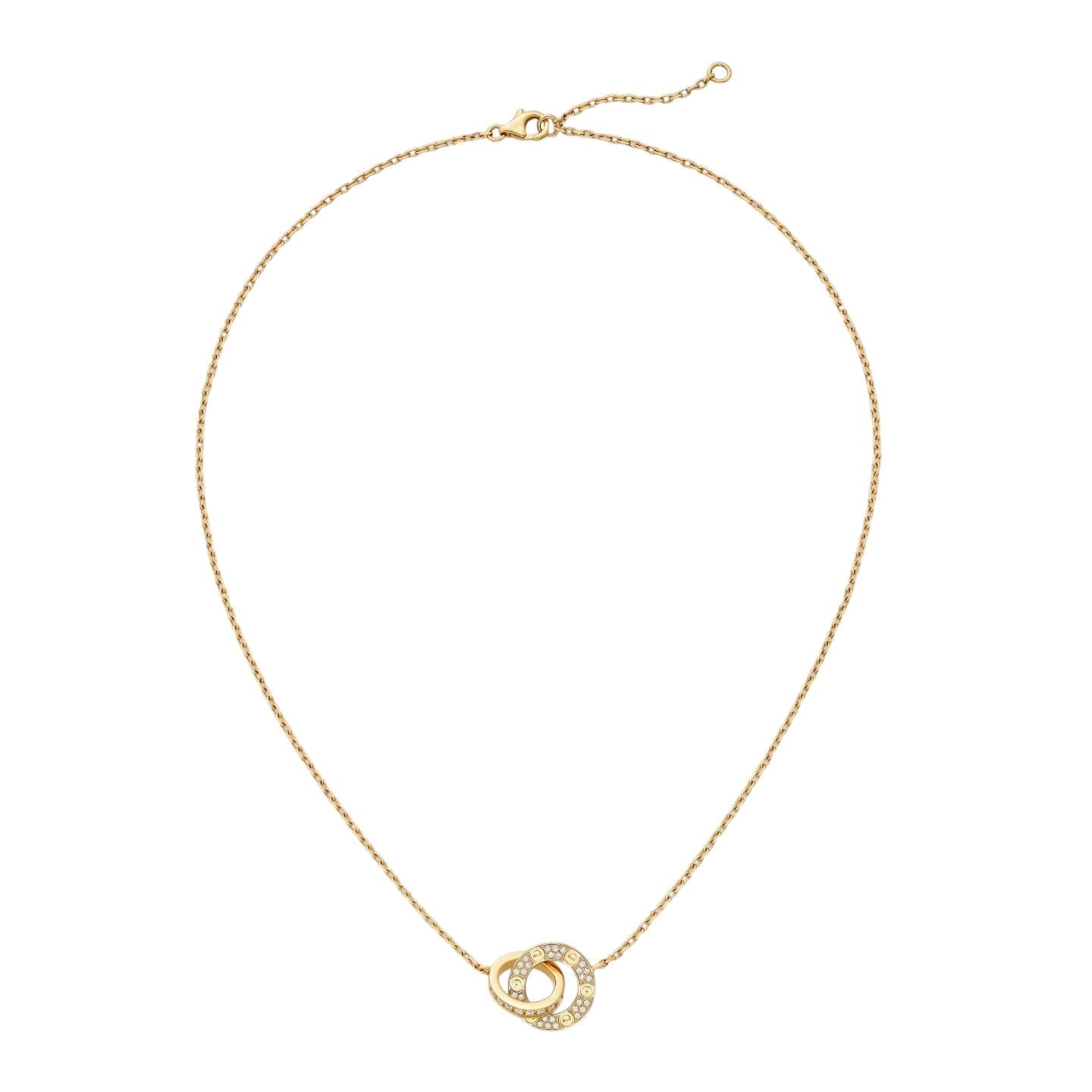 [Peak]LOVE DOUBLE-RING PENDANT FULL-PAVÉ NECKLACE
