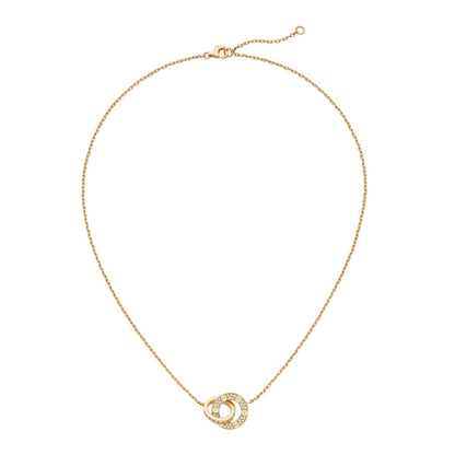 [Peak]LOVE DOUBLE-RING PENDANT FULL-PAVÉ NECKLACE