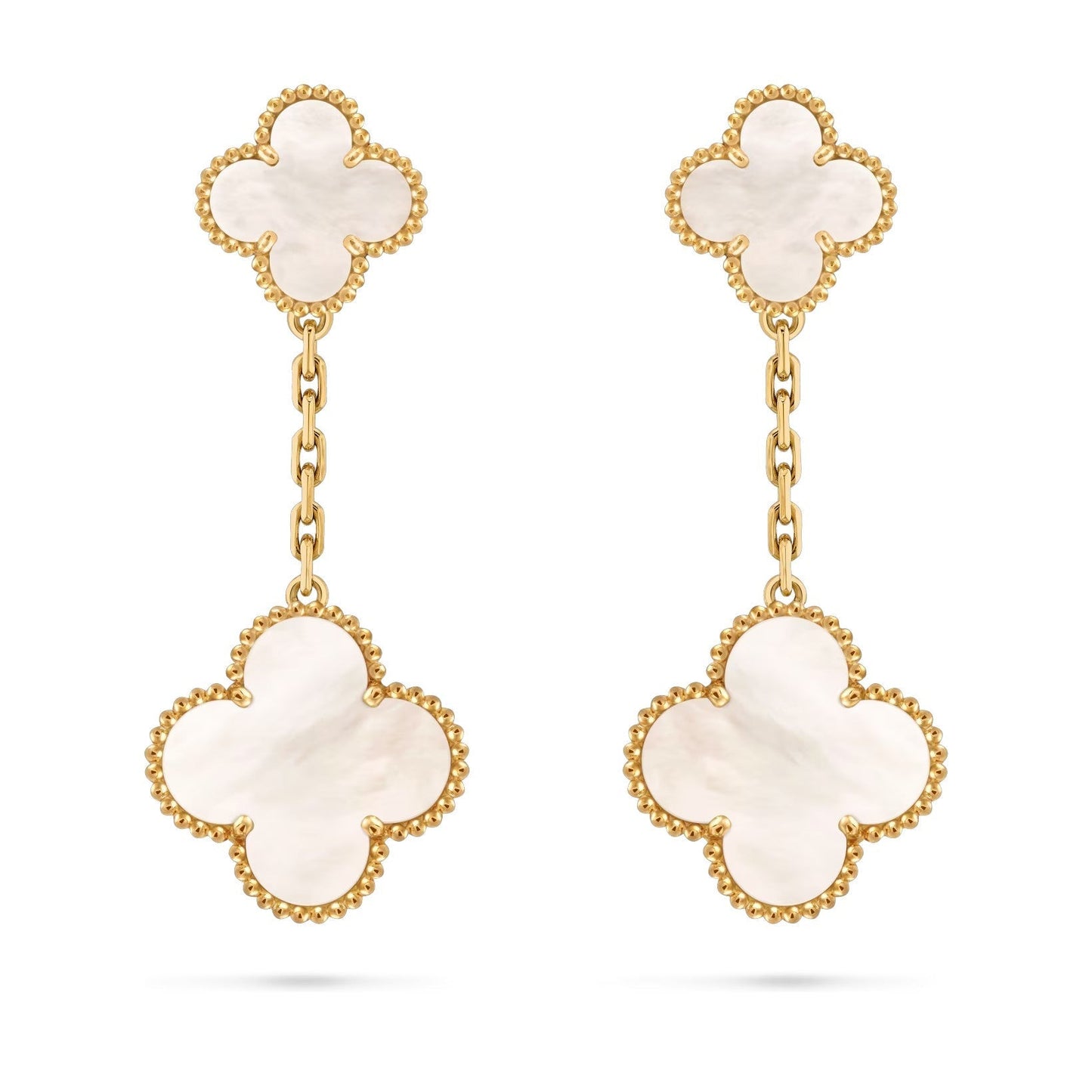 [Peak]CLOVER DUAL-MOTIF STATEMENT STUD EARRINGS - DOUBLE-CHARM COLLECTION