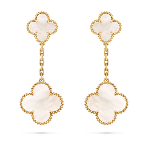 [Peak]CLOVER DUAL-MOTIF STATEMENT STUD EARRINGS - DOUBLE-CHARM COLLECTION