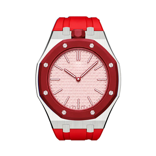 [Peak]OAK POP ORANGE-RED STEEL SILICONE STRAP