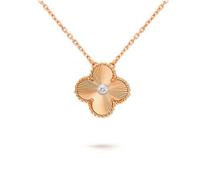 [Peak]15MM CLOVER FLOWER DIAMOND PENDANT NECKLACE COLLECTION