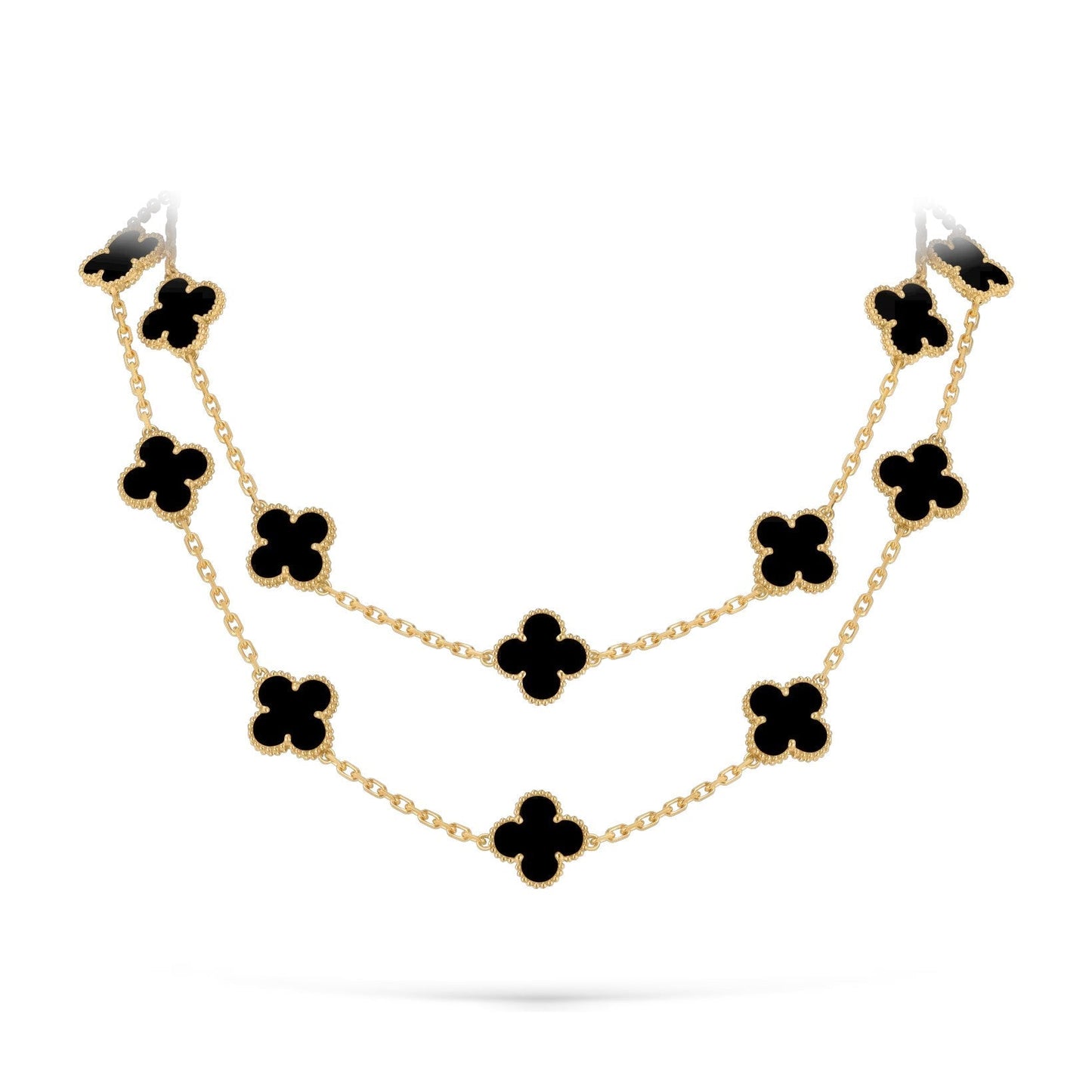 [Peak]CLASSIC 20-MOTIF LUCKY CLOVER LONG NECKLACE GOLD COLLECTION