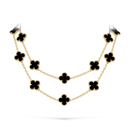 [Peak]CLASSIC 20-MOTIF LUCKY CLOVER LONG NECKLACE GOLD COLLECTION