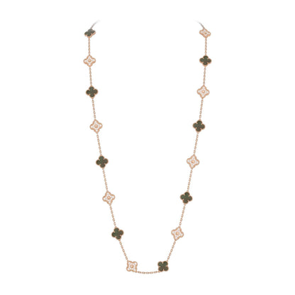 [Peak]CLASSIC 20-MOTIF LUCKY CLOVER LONG NECKLACE ROSE GOLD COLLECTION