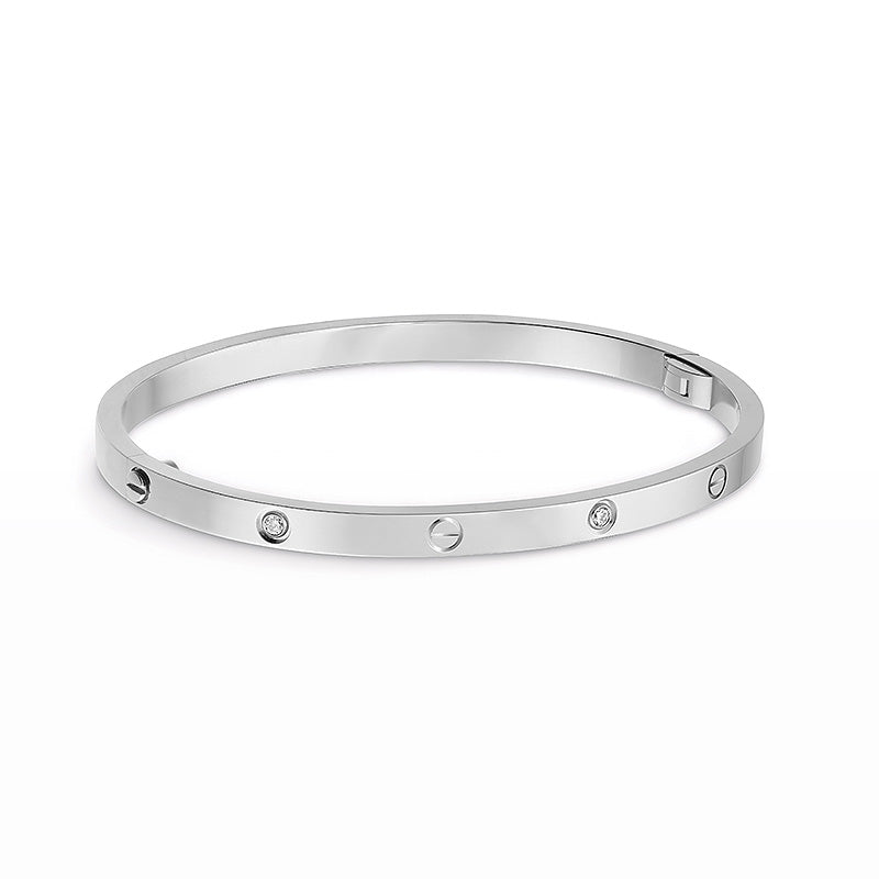 [Peak]LOVE 3.65MM SMALL MODEL BANGLE - 6-DIAMOND