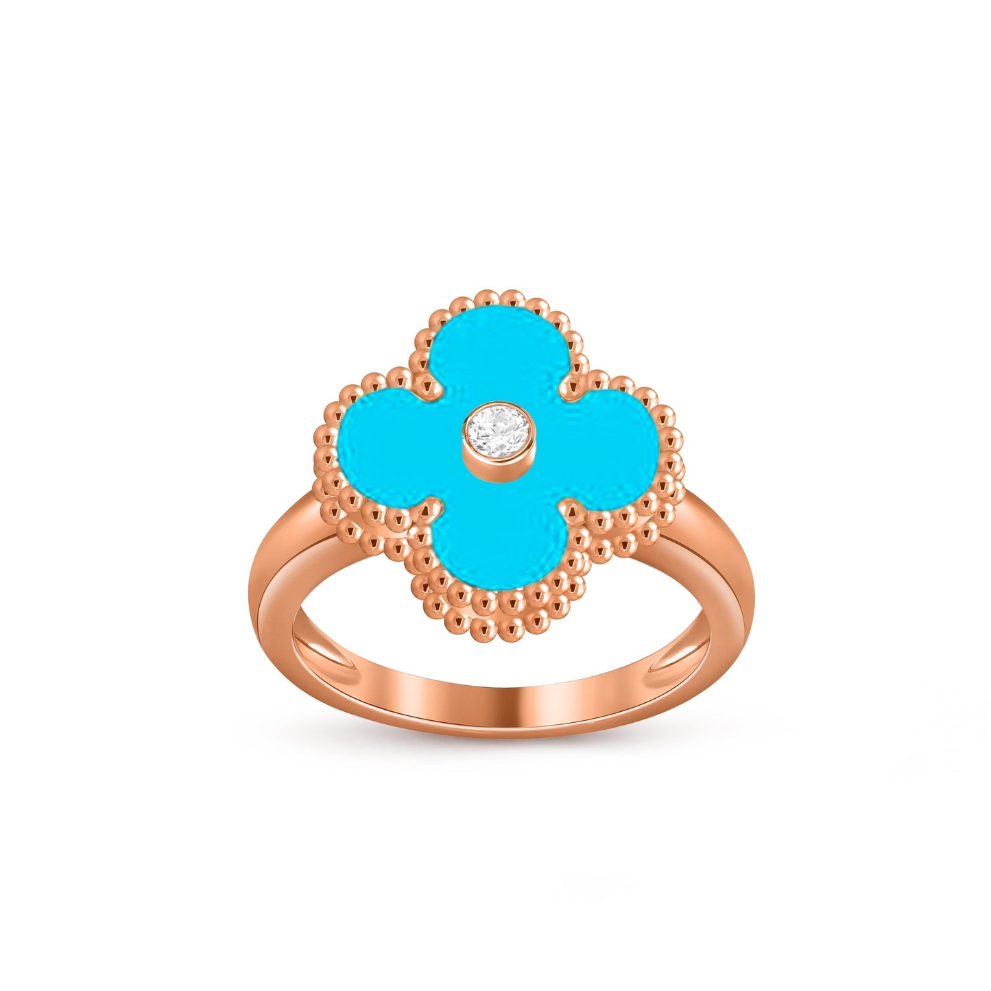 [Peak]LUCKY CLOVER DIAMOND-ACCENT ROSE GOLD RING COLLECTION