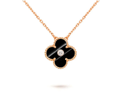 [Peak]15MM CLOVER FLOWER DIAMOND PENDANT NECKLACE COLLECTION