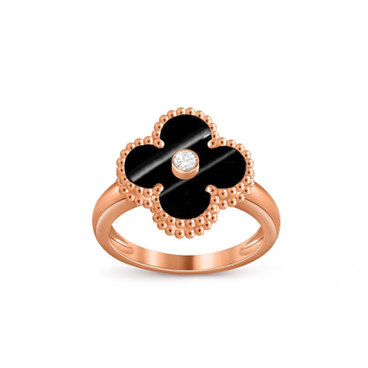 [Peak]LUCKY CLOVER DIAMOND-ACCENT ROSE GOLD RING COLLECTION
