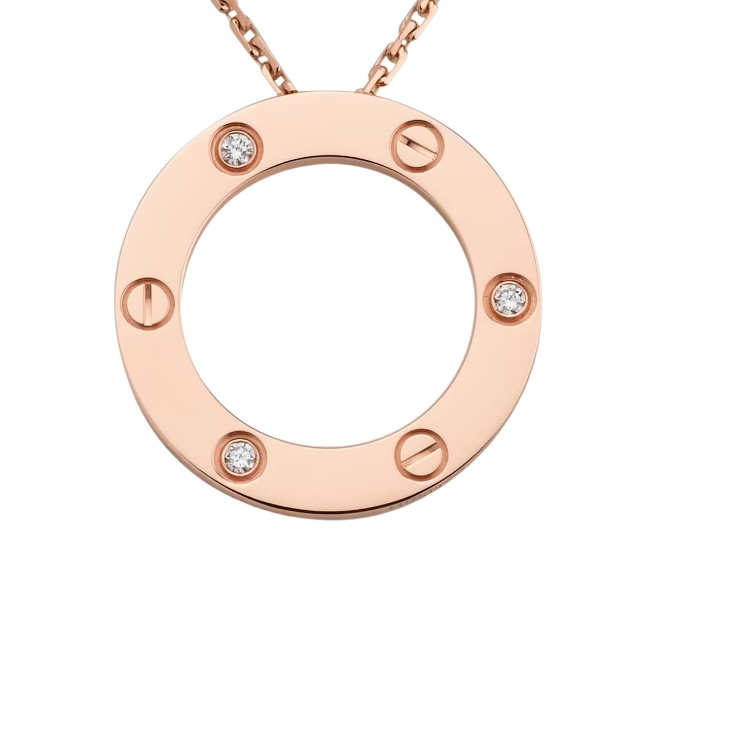 [Peak]LOVE LARGE CIRCULAR PENDANT 3-DIAMOND NECKLACE