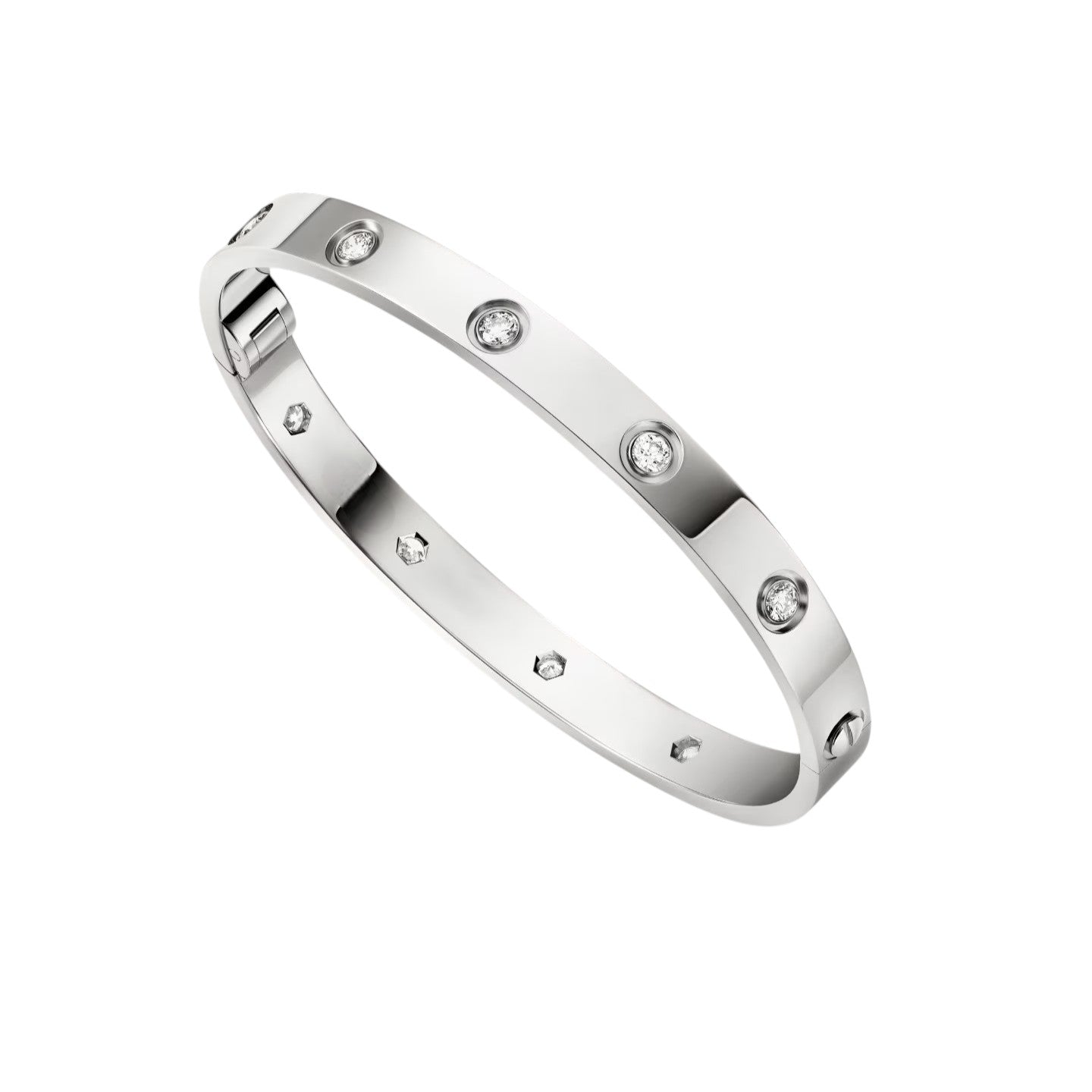 [Peak]CLASSIC 6.1MM LOVE SINGLE-SCREW CLOSURE BANGLE - 10-DIAMOND
