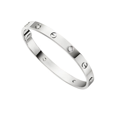 [Peak]CLASSIC 6.1MM LOVE SINGLE-SCREW CLOSURE BANGLE - 4-DIAMOND