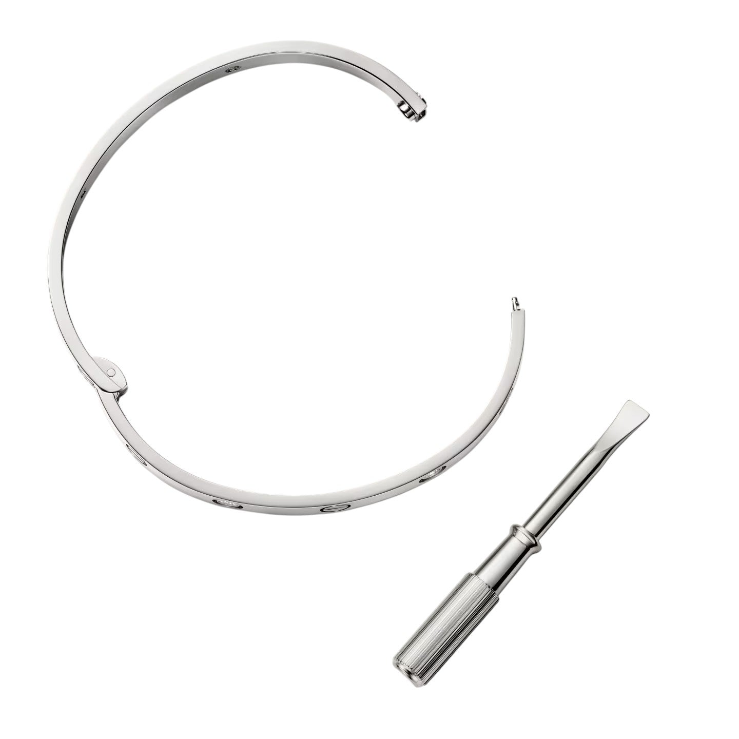 [Peak]CLASSIC 6.1MM LOVE SINGLE-SCREW CLOSURE BANGLE - 4-DIAMOND