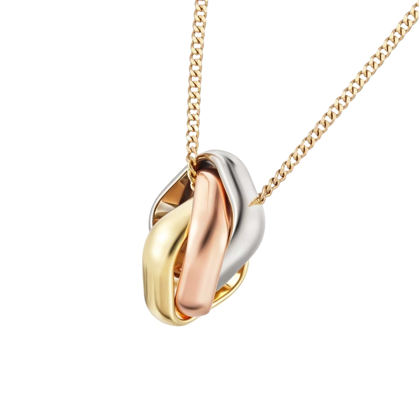 [Peak]TRI-COLOR SQUARE RING NECKLACE