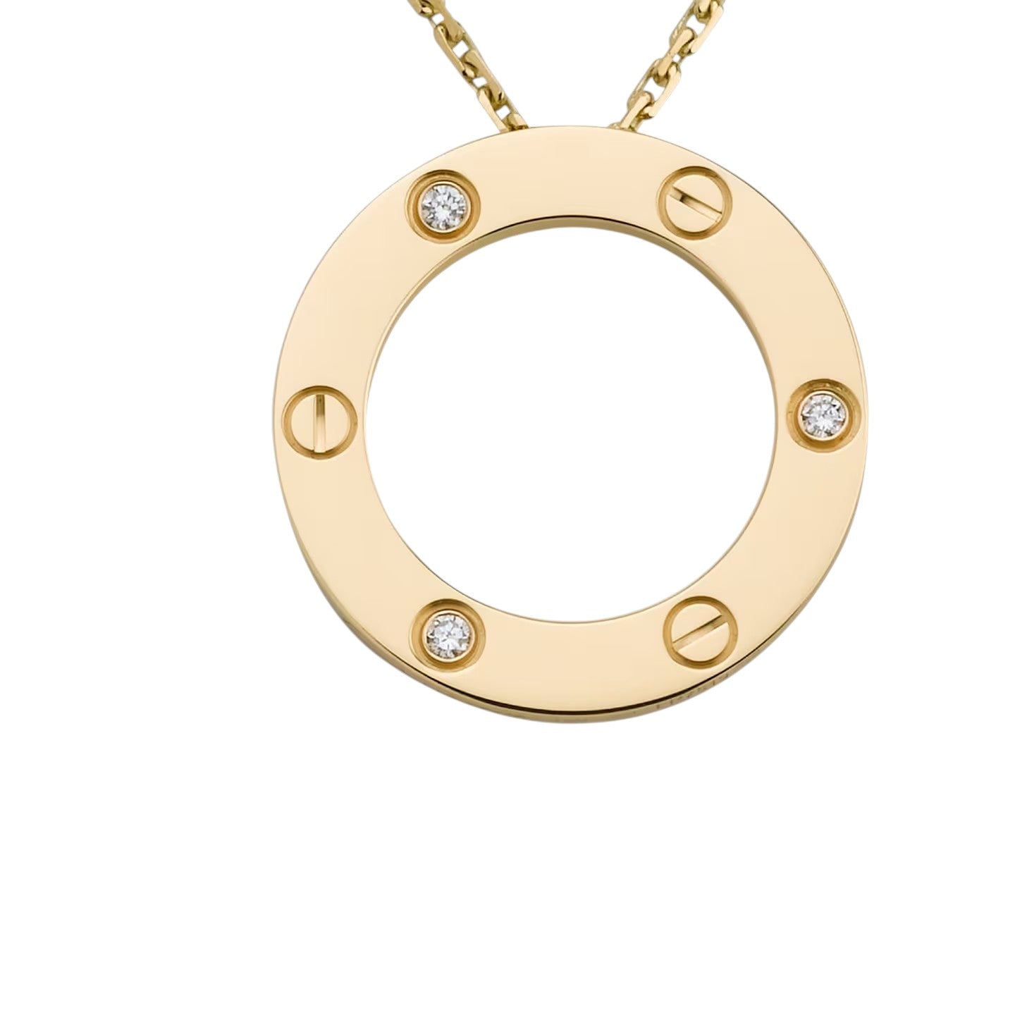 [Peak]LOVE LARGE CIRCULAR PENDANT 3-DIAMOND NECKLACE