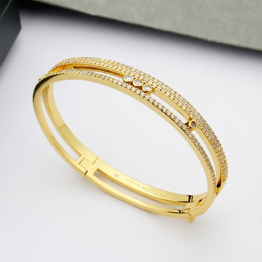 [Peak]MOVE ROMANE PAVÉ DIAMOND BANGLE BRACELET