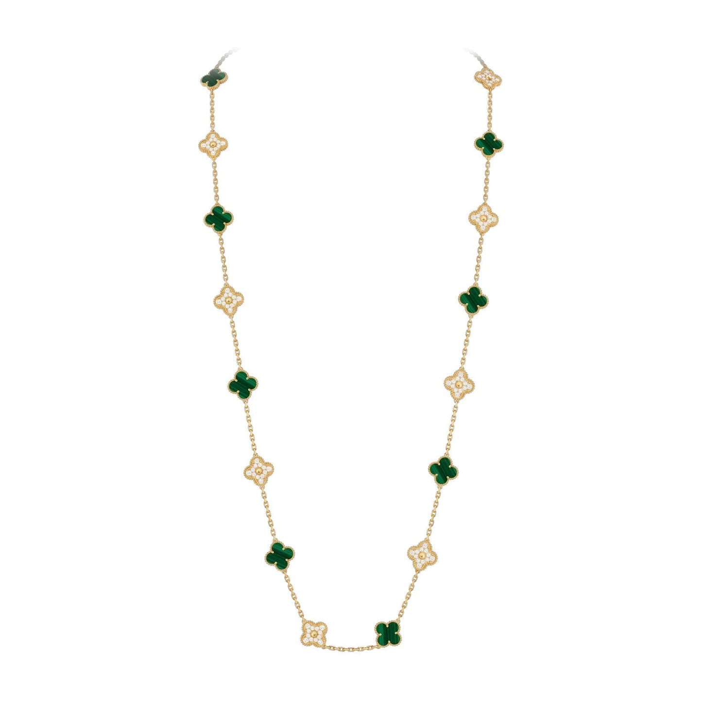 [Peak]CLASSIC 20-MOTIF LUCKY CLOVER LONG NECKLACE GOLD COLLECTION