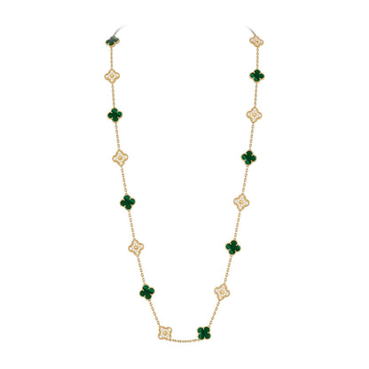 [Peak]CLASSIC 20-MOTIF LUCKY CLOVER LONG NECKLACE GOLD COLLECTION