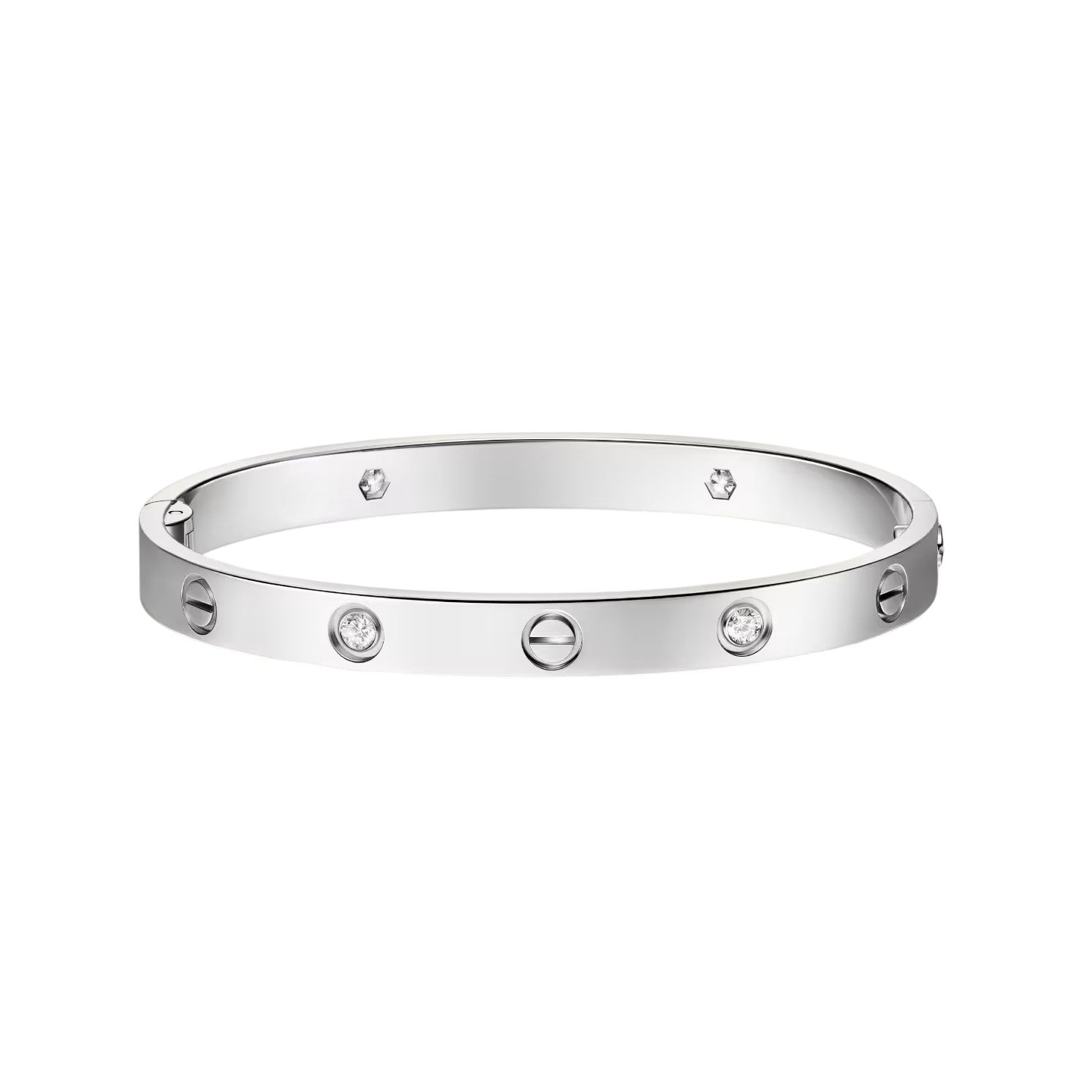 [Peak]CLASSIC 6.1MM LOVE SINGLE-SCREW CLOSURE BANGLE - 4-DIAMOND