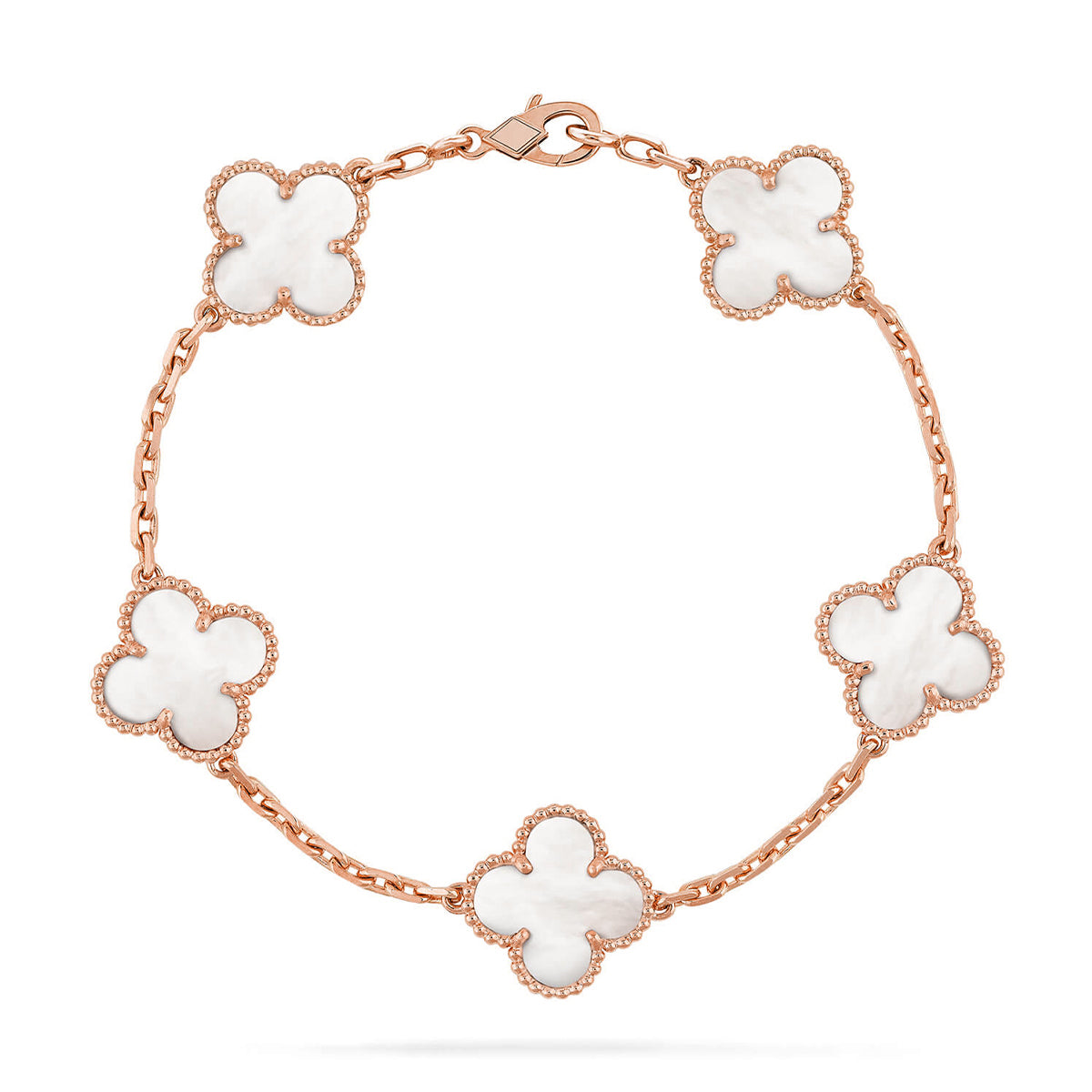 [Peak]LUCKY CLOVER 5-MOTIF BRACELET - WHITE MOTHER-OF-PEARL COLLECTION