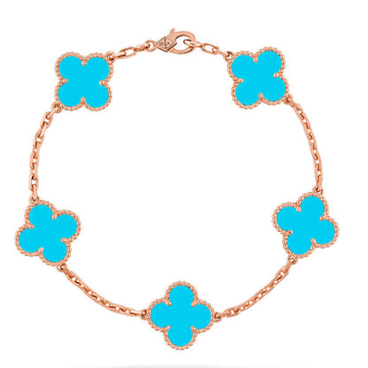 [Peak]LUCKY CLOVER 5-MOTIF BRACELET - TURQUOISE COLLECTION