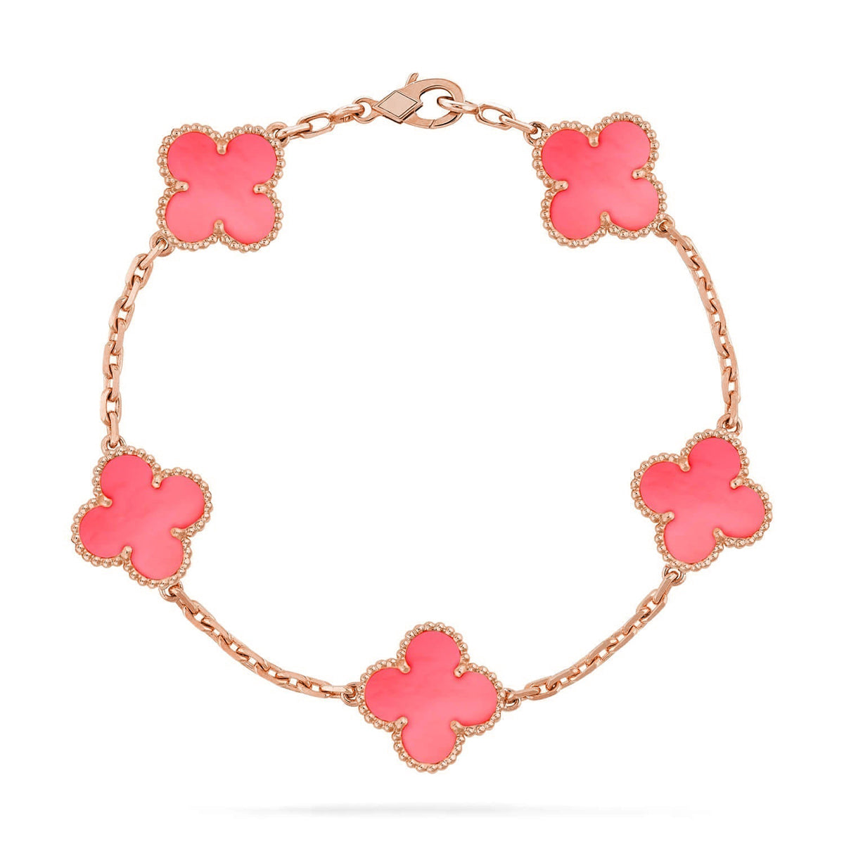 [Peak]LUCKY CLOVER 5-MOTIF BRACELET - PINK MOTHER-OF-PEARL COLLECTION
