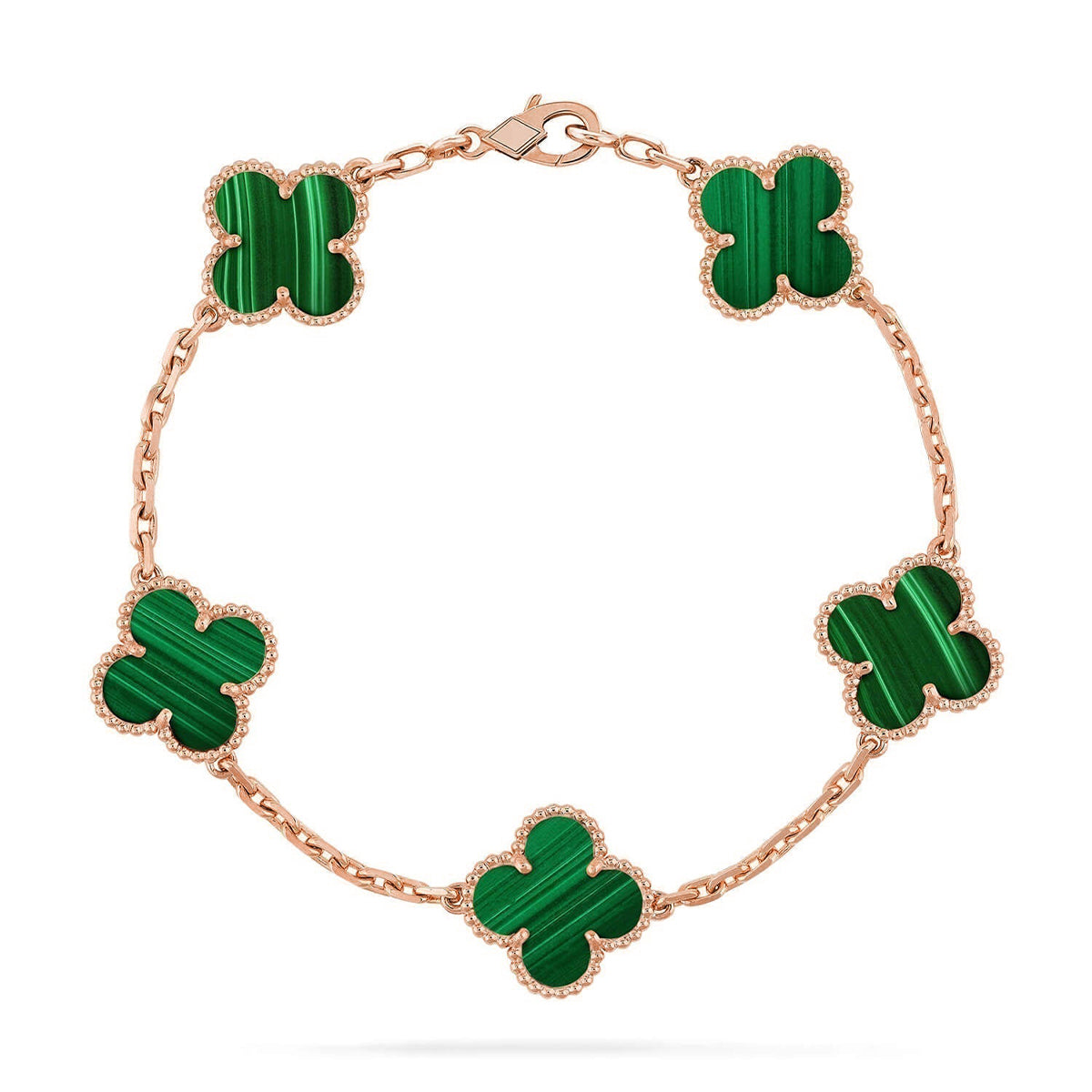[Peak]LUCKY CLOVER 5-MOTIF BRACELET - MALACHITE COLLECTION