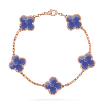 [Peak]LUCKY CLOVER 5-MOTIF BRACELET - BLUE LARIMAR COLLECTION