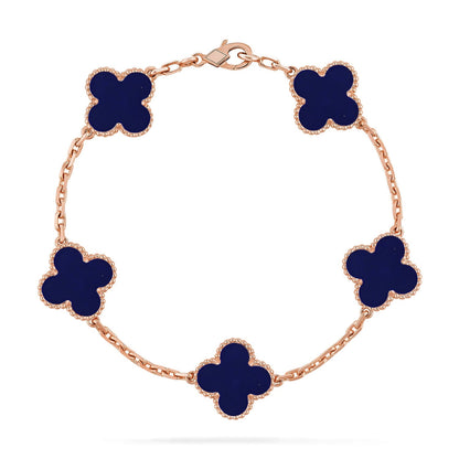 [Peak]LUCKY CLOVER 5-MOTIF BRACELET - LAPIS LAZULI COLLECTION