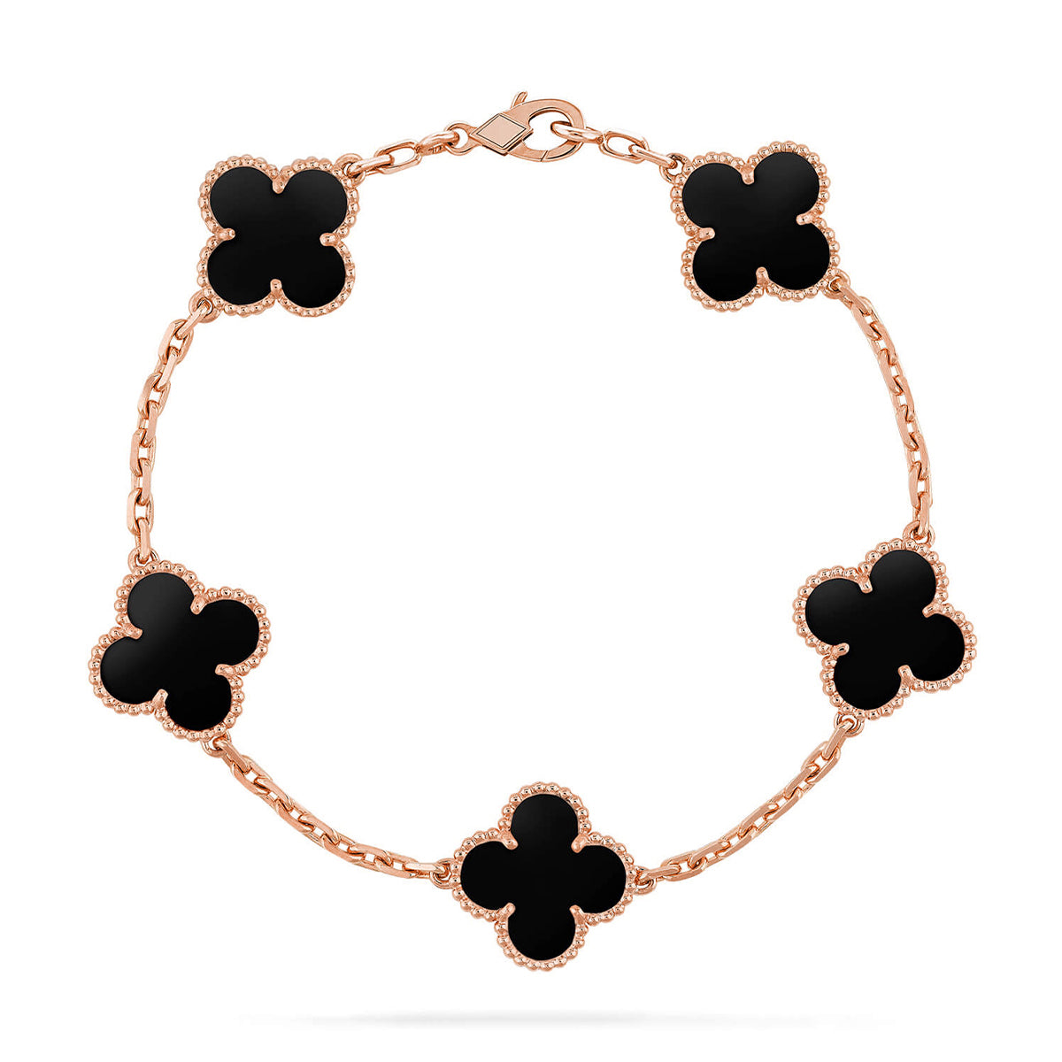 [Peak]LUCKY CLOVER 5-MOTIF BRACELET - BLACK OXNY COLLECTION
