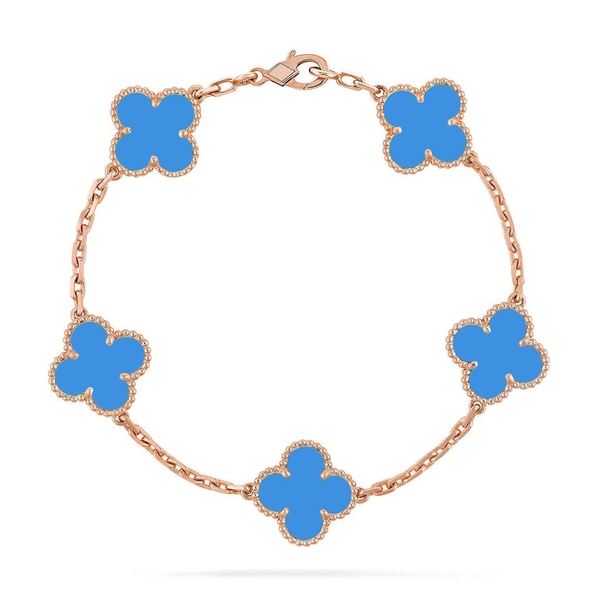 [Peak]LUCKY CLOVER 5-MOTIF BRACELET - BLUE AGATE COLLECTION