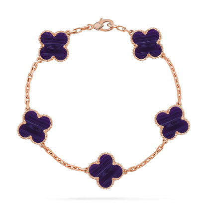[Peak]LUCKY CLOVER 5-MOTIF BRACELET - CHAROITE COLLECTION