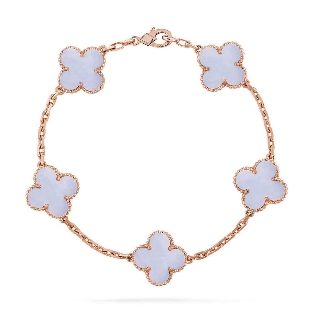 [Peak]LUCKY CLOVER 5-MOTIF BRACELET - PURPLE CHALCEDONY COLLECTION