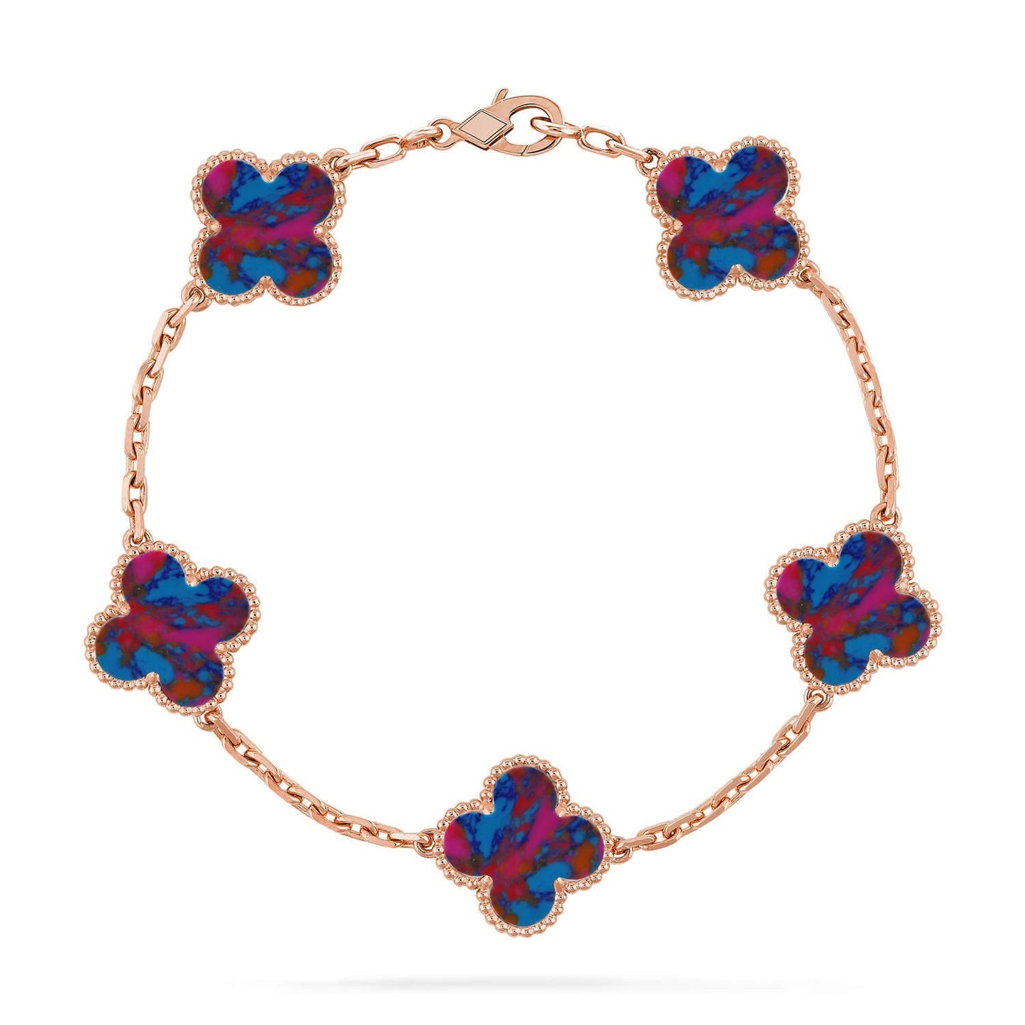 [Peak]LUCKY CLOVER 5-MOTIF BRACELET - MULTI-GEM COLLECTION