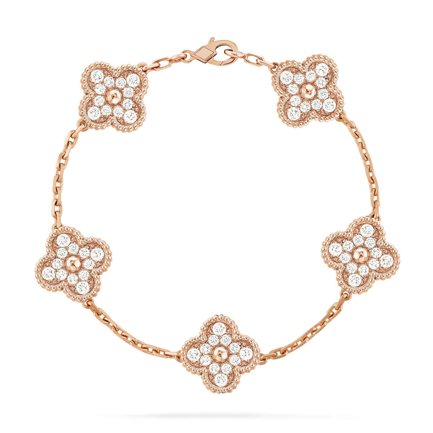 [Peak]LUCKY CLOVER 5-MOTIF BRACELET - FULL-DIAMOND
